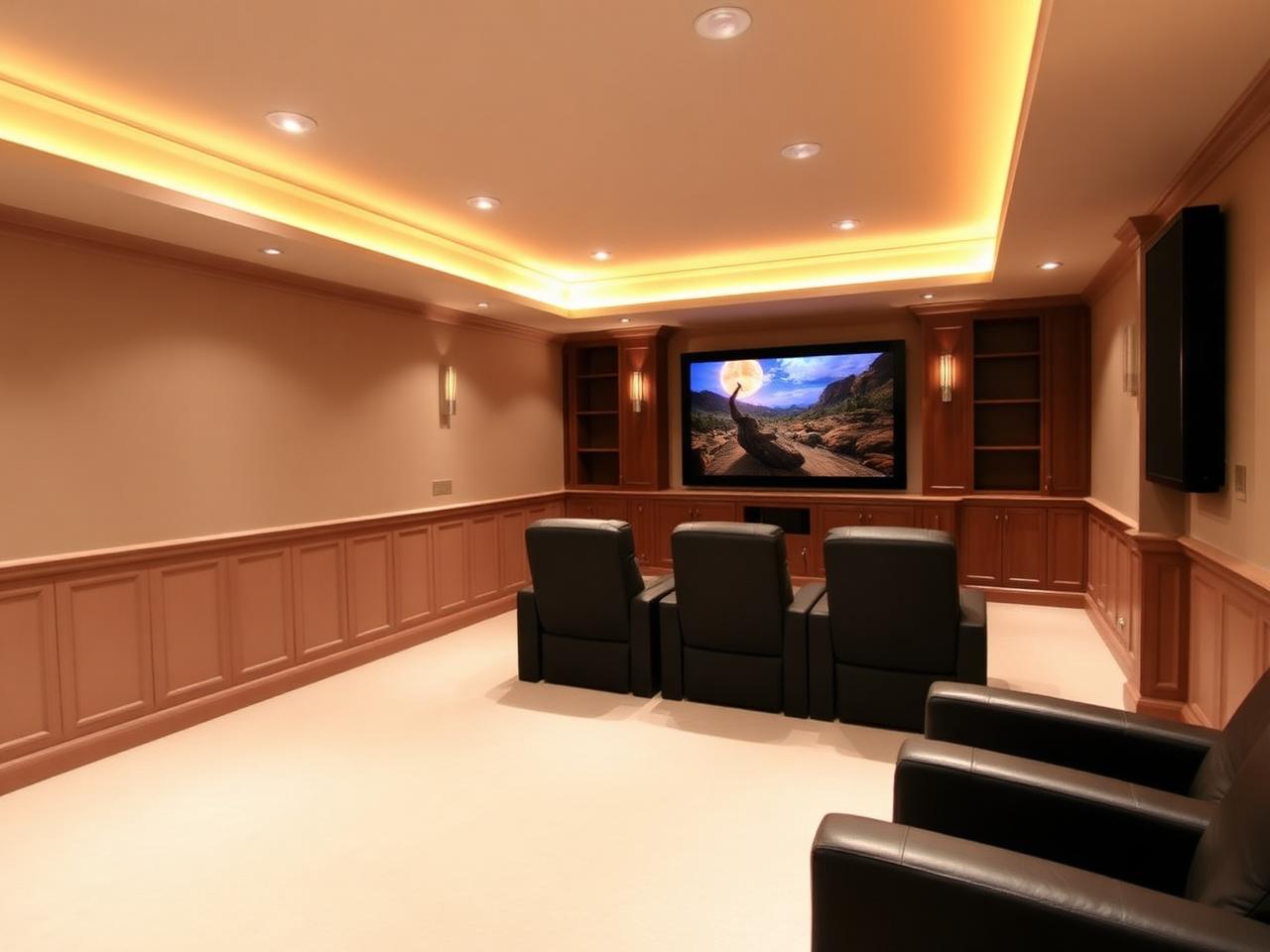 Home Theater — after the renovation, same camera angle