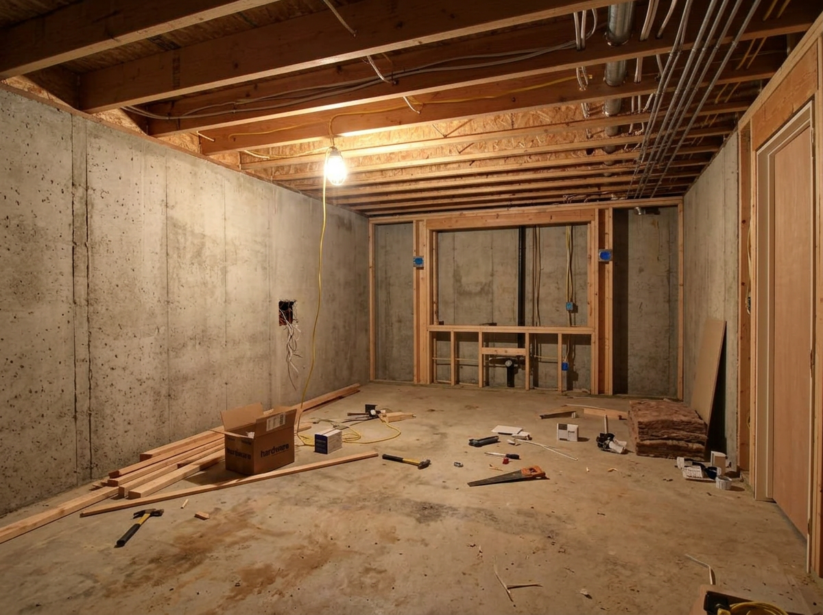 Home Theater — unfinished state, same camera angle